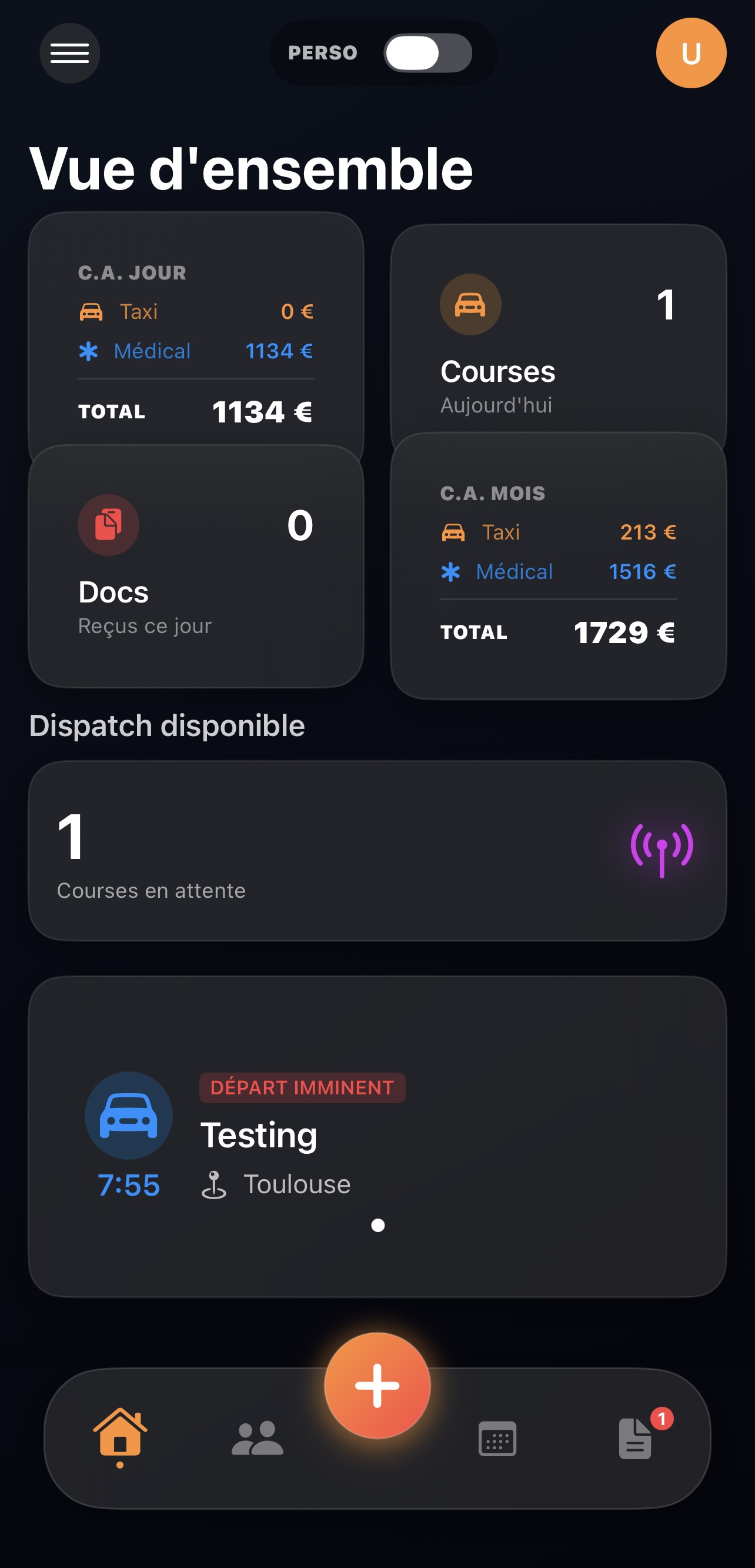 Dashboard FlotyTaxi